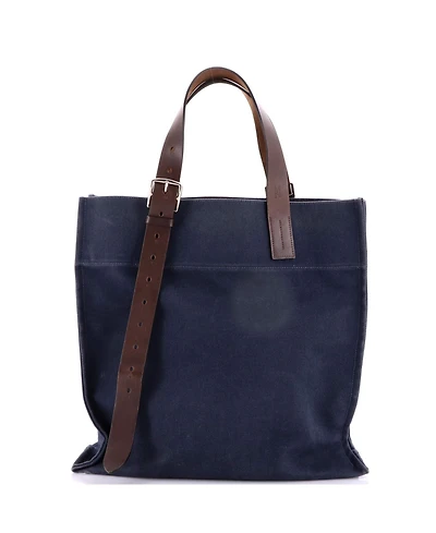 Pre-Owned HERMES Etriviere Shopping Tote Toile and Leather