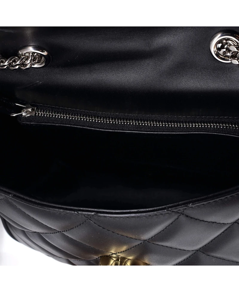 Pre-Owned Gucci Small Deco Chain Flap Bag Mixed Matelasse Leather