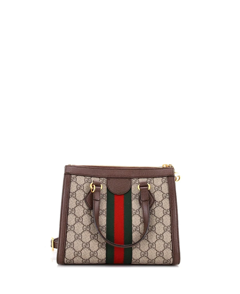 Pre-Owned Gucci Small Ophidia Top Handle Tote Gg Coated Canvas