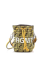 Pre-Owned Fendi Mini x Fendi Fragment Mon Tresor Bucket Bag Zucca Canvas
