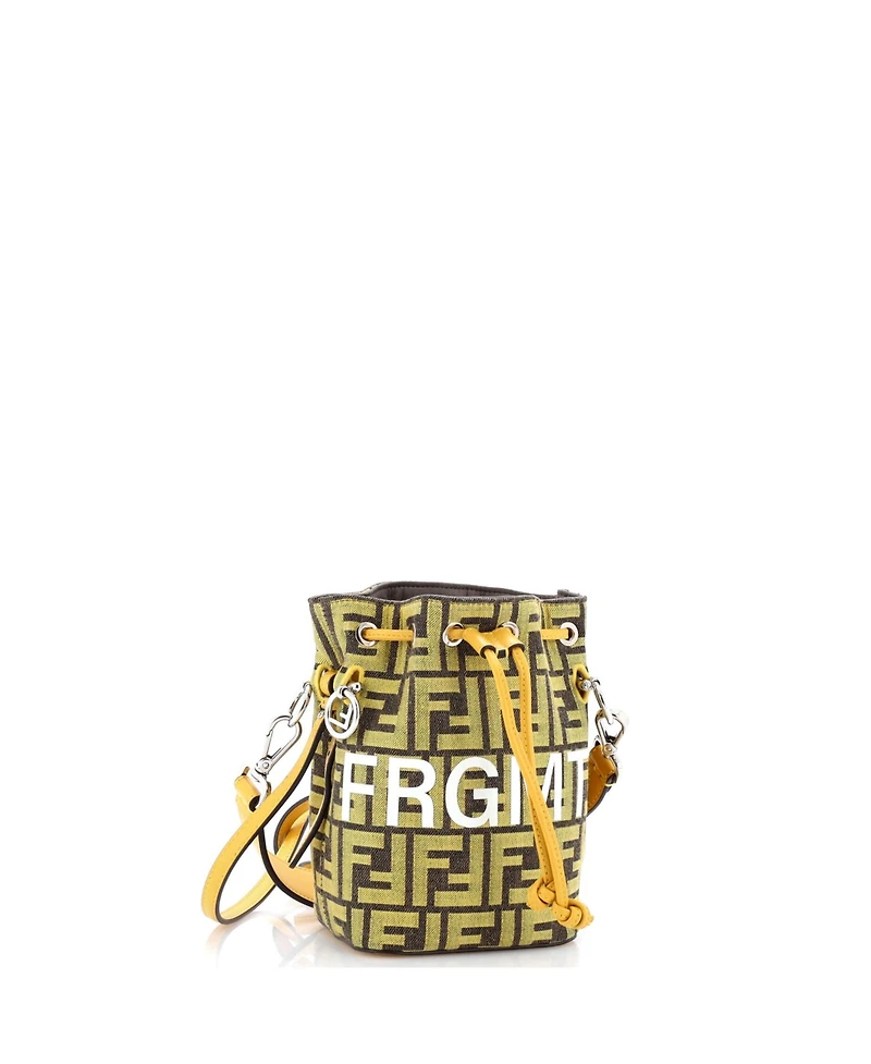 Pre-Owned Fendi Mini x Fendi Fragment Mon Tresor Bucket Bag Zucca Canvas