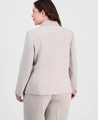 Kasper Plus Notched-Lapel Single-Button Blazer