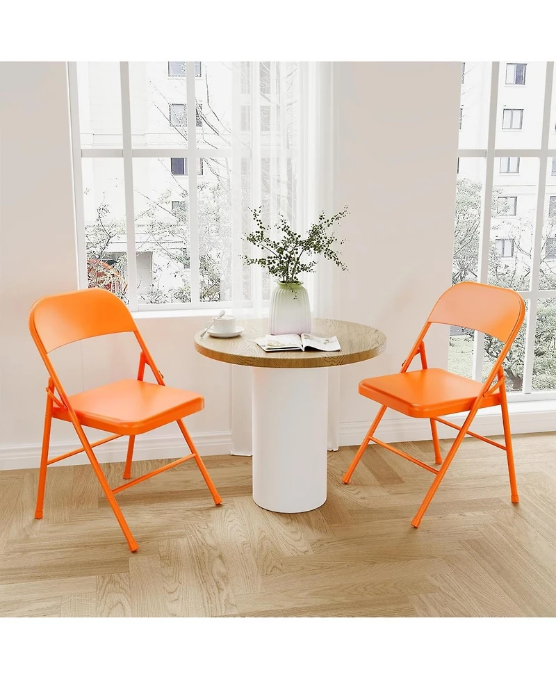 gaomon 6-Pack Folding Chairs, Metal Frame, Holds up to 350 lbs, Foldable for Indoor and Outdoor Use