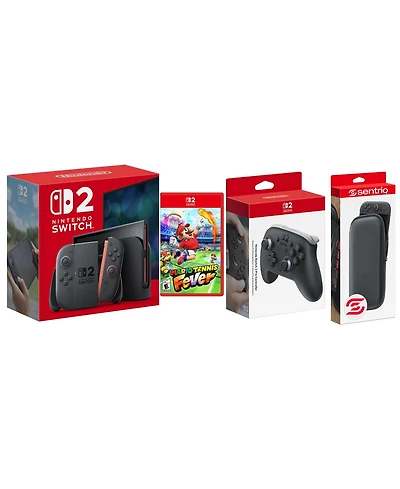 Nintendo Switch 2 Console with Mario Tennis Fever, Pro Controller and Protective Case Bundle
