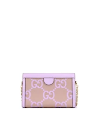 Pre-Owned Gucci Small Ophidia Chain Shoulder Bag Jumbo Gg Canvas with Leather