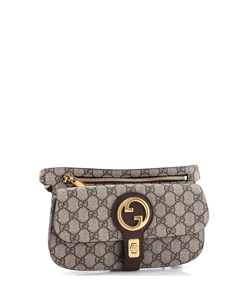 Pre-Owned Gucci Blondie Flap Pocket Belt Bag Gg Coated Canvas
