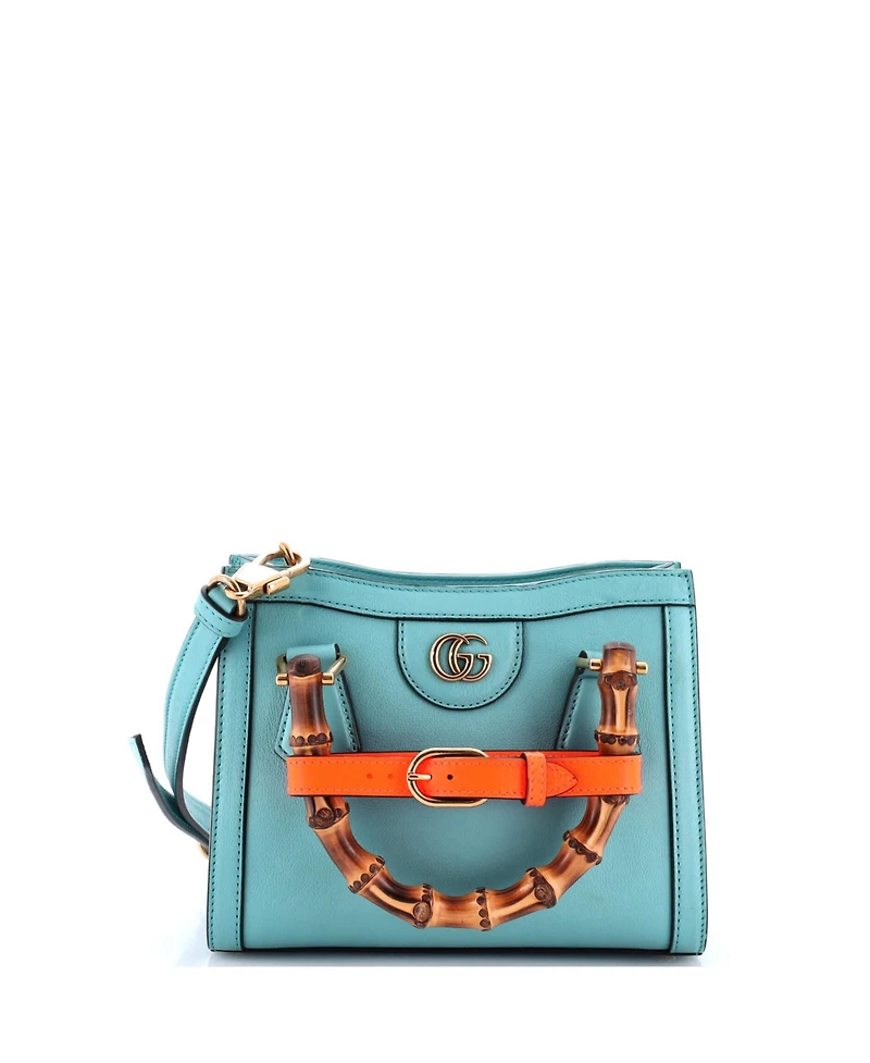 Pre-Owned Gucci Mini Diana Nm Bamboo Handle Tote Leather