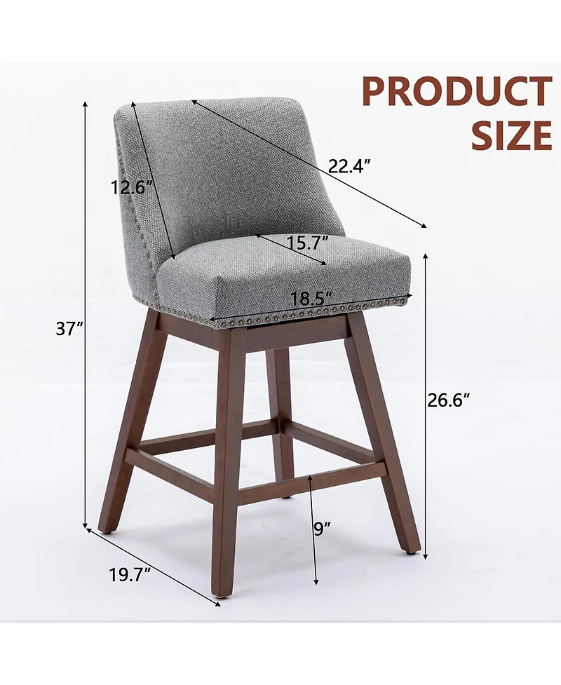 Rainsken Swivel Bar Stools Set of 2