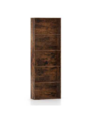 Slickblue 5-Tier Bookshelf Open Bookcase Freestanding Display Shelf Storage Organizer