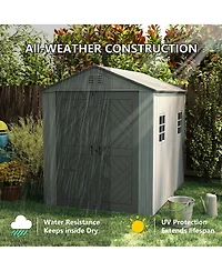Decksplore 6.2 Ft. W X 8.6 Ft. D Durable Resin Outdoor Storage Shed With Floor And Double Doors