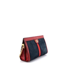 Pre-Owned Gucci Small Ophidia Chain Shoulder Bag Suede