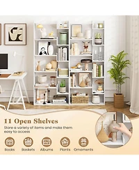 Slickblue 6-Tier Bookshelf Wooden Bookcase with 2 Anti-Tipping Kits Open Display
