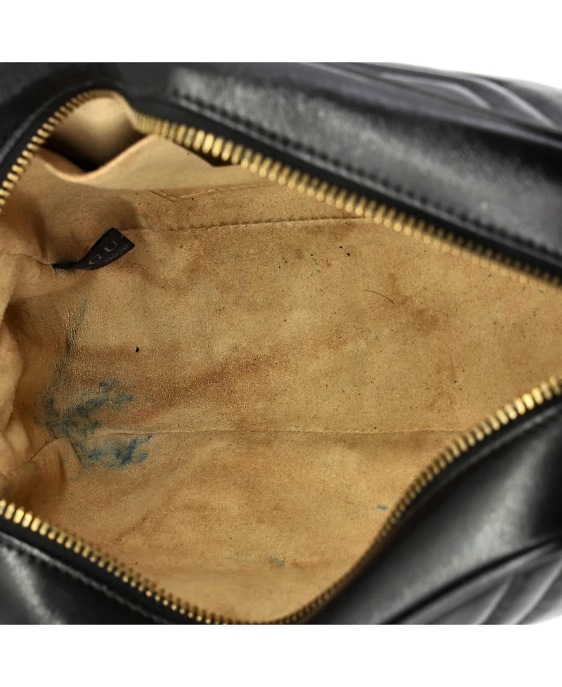 Pre-Owned Gucci Small Gg Marmont Shoulder Bag Matelasse Leather