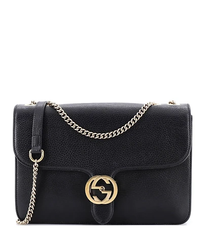 Pre-Owned Gucci Medium Interlocking Shoulder Bag Leather