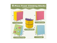 Hongge 6 Piece Foam Climbing Blocks with Hook and Loop Fasteners