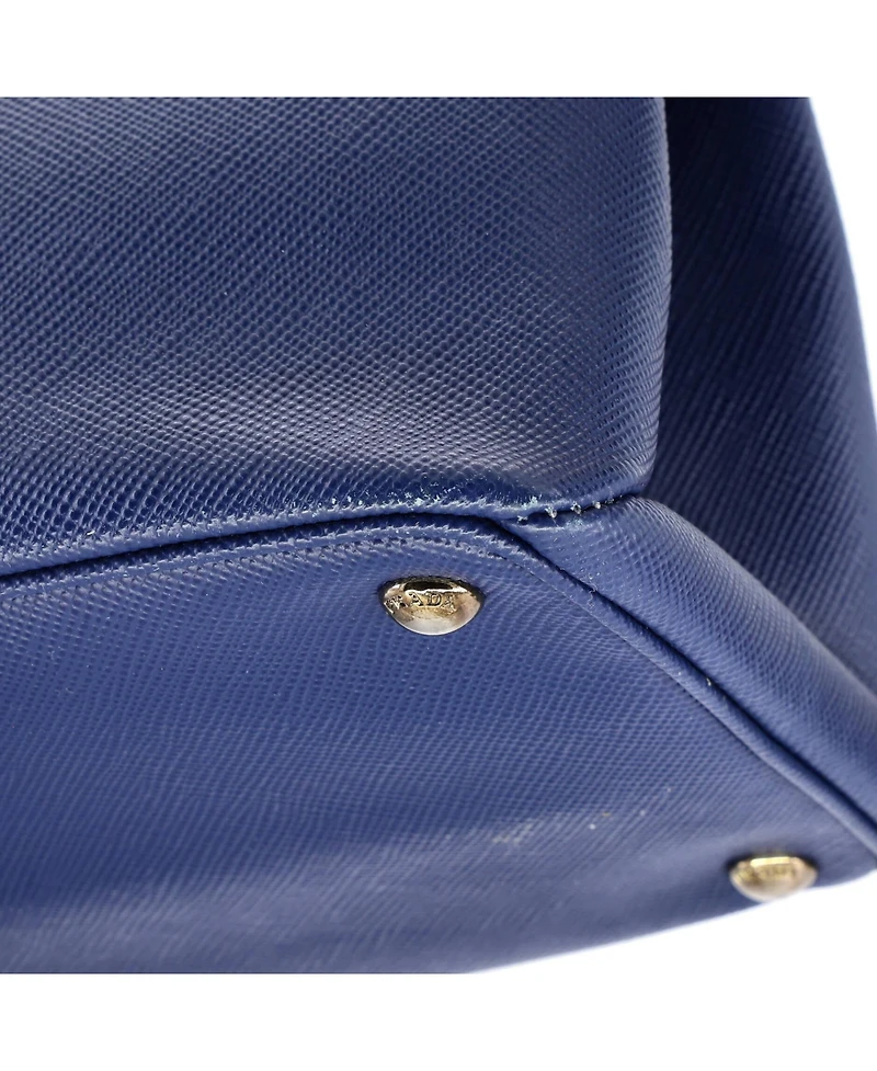 Pre-Owned Prada Small Turnlock Cuir Twin Tote Saffiano Leather