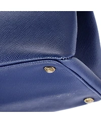 Pre-Owned Prada Small Turnlock Cuir Twin Tote Saffiano Leather