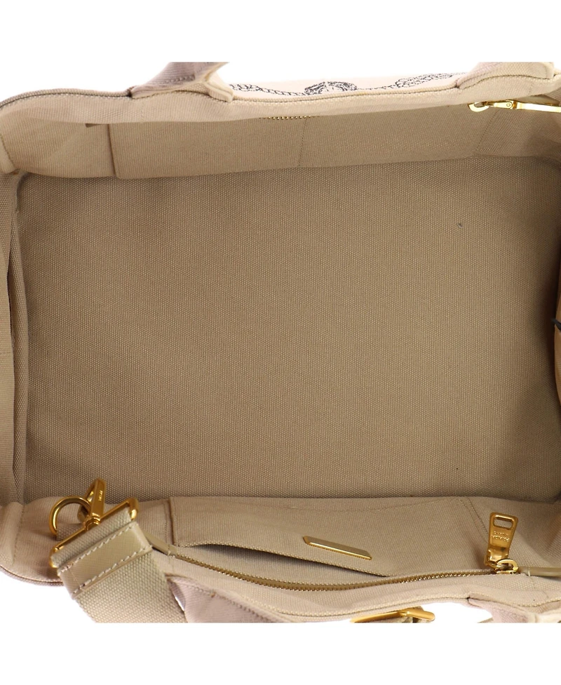 Pre-Owned Prada Large Canapa Convertible Tote Canvas