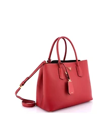 Pre-Owned Prada Large Cuir Double Tote Saffiano Leather