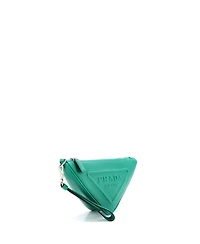 Pre-Owned Prada Mini Triangle Logo Wristlet Pouch Embossed Saffiano Leather