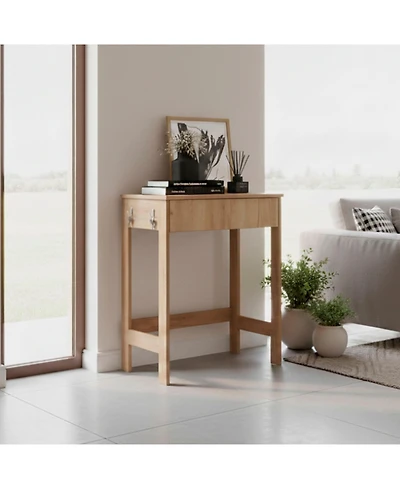 Depot E-Shop Yaak Desk, 1 Drawer, 4 Legs, Oak