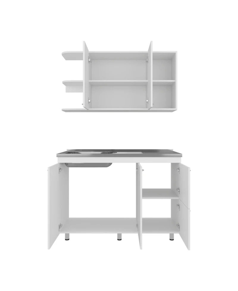 Depot E-Shop Byron Kitchen Cabinet Set, 6 Doors, 9 Shelves