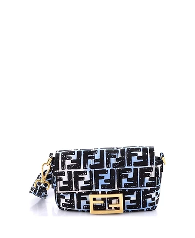 Pre-Owned Fendi Mini Baguette Convertible Belt Bag Printed Nylon