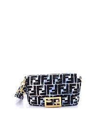 Pre-Owned Fendi Mini Baguette Convertible Belt Bag Printed Nylon