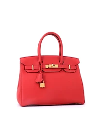 Pre-Owned HERMES Birkin 30 Handbag Red Togo with Gold Hardware