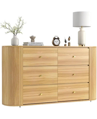 gaomon Vintage Farmhouse Drawer Dresser with Power Outlet, Large Storage Organizer for Bedroom, Living Room, Hallway, Dining Room