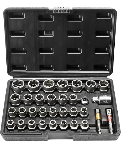 Xdovet Bolt Extractor Set, 29-Piece Bolt And Nut Remover Set, 6mm To 10mm, , Cr-mo Steel Extraction Socket Set With Storage Case