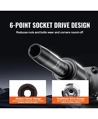 Xdovet Rive Impact Socket Set, 48 Piece Socket Set Sae and Metric 8-22mm 6 Point Cr-v Drive Extension Bar Universal Joint and Power Drill Adapter