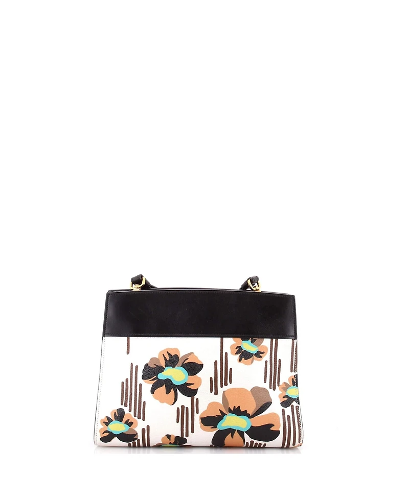 Pre-Owned Prada Small Bibliotheque Shoulder Bag Printed Leather