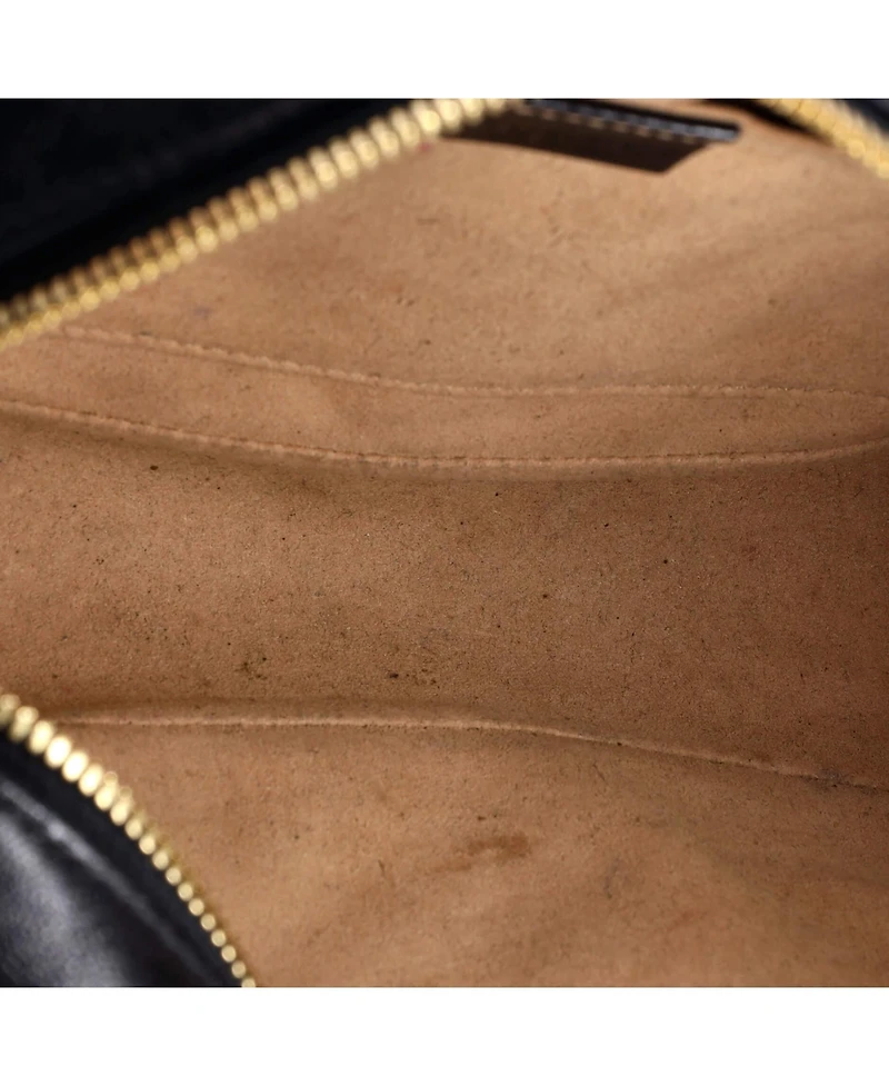 Pre-Owned Gucci Small Gg Marmont Shoulder Bag Diagonal Quilted Gg Canvas with Leather