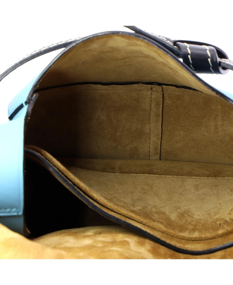 Pre-Owned Loewe Small Gate Shoulder Bag Leather with Raffia