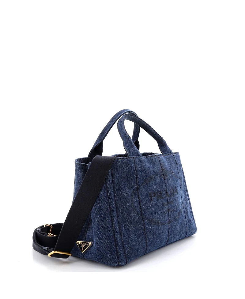 Pre-Owned Prada Mini Canapa Convertible Tote Denim