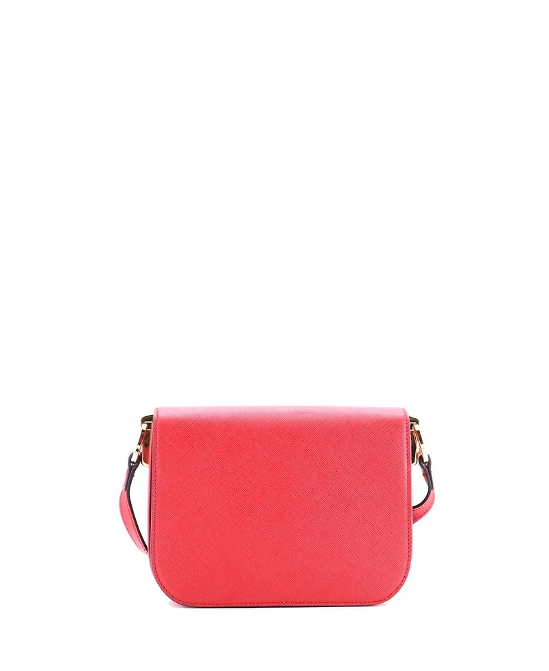 Pre-Owned Prada Small Embleme Flap Bag Saffiano Leather