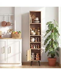 Slickblue 6-Tier Tall Narrow Bookcase 54 Inches Slim Storage