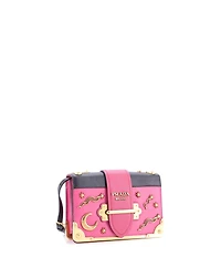 Pre-Owned Prada Small Cahier Crossbody Bag Embellished Leather
