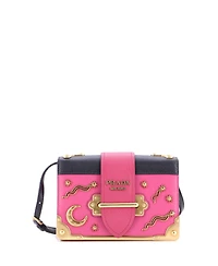 Pre-Owned Prada Small Cahier Crossbody Bag Embellished Leather