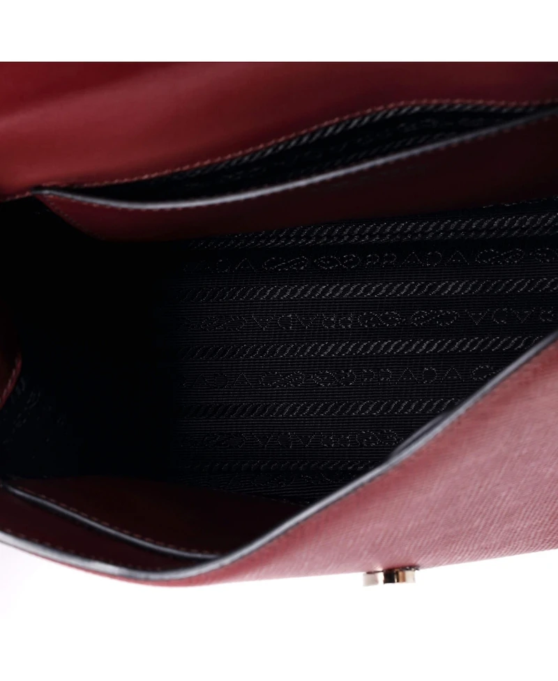 Pre-Owned Prada Small Robot Patches Envelope Flap Chain Shoulder Bag Saffiano Leather