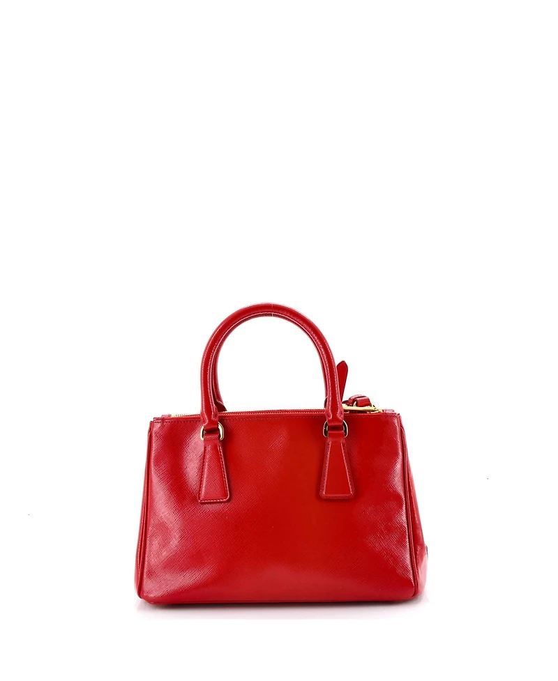 Pre-Owned Prada Mini Double Zip Lux Tote Vernice Saffiano Leather