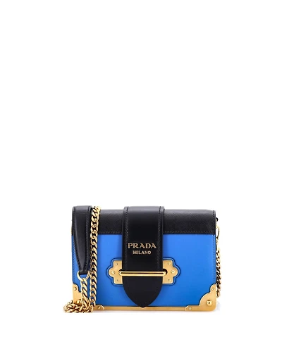 Pre-Owned Prada Small Cahier Chain Crossbody Bag City Calf and Saffiano