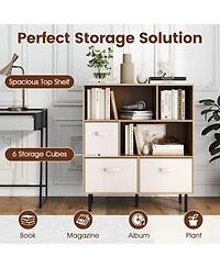 Slickblue 6 Cube Storage Organizer Shelf with Removable Fabric Drawers