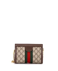 Pre-Owned Gucci Mini Ophidia Chain Shoulder Bag Gg Coated Canvas