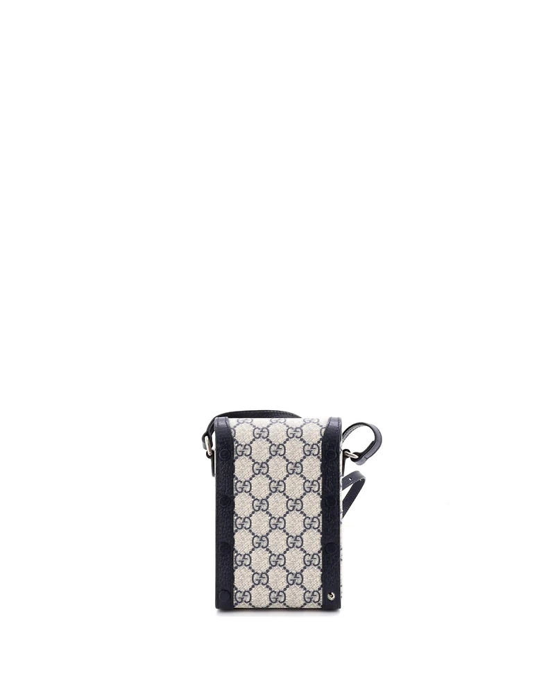 Pre-Owned Gucci Mini Horsebit 1955 Crossbody Bag Gg Coated Canvas with Leather