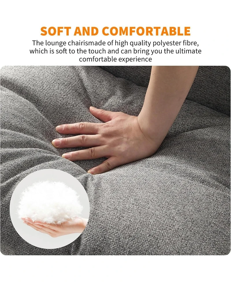 gaomon Modern Plush Sling Accent Chair with Shredded Foam Upholstery and Sturdy Metal Frame, Comfy Lounge Chair for Home