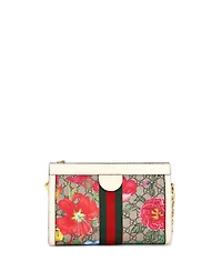 Pre-Owned Gucci Small Ophidia Chain Shoulder Bag Flora Gg Coated Canvas