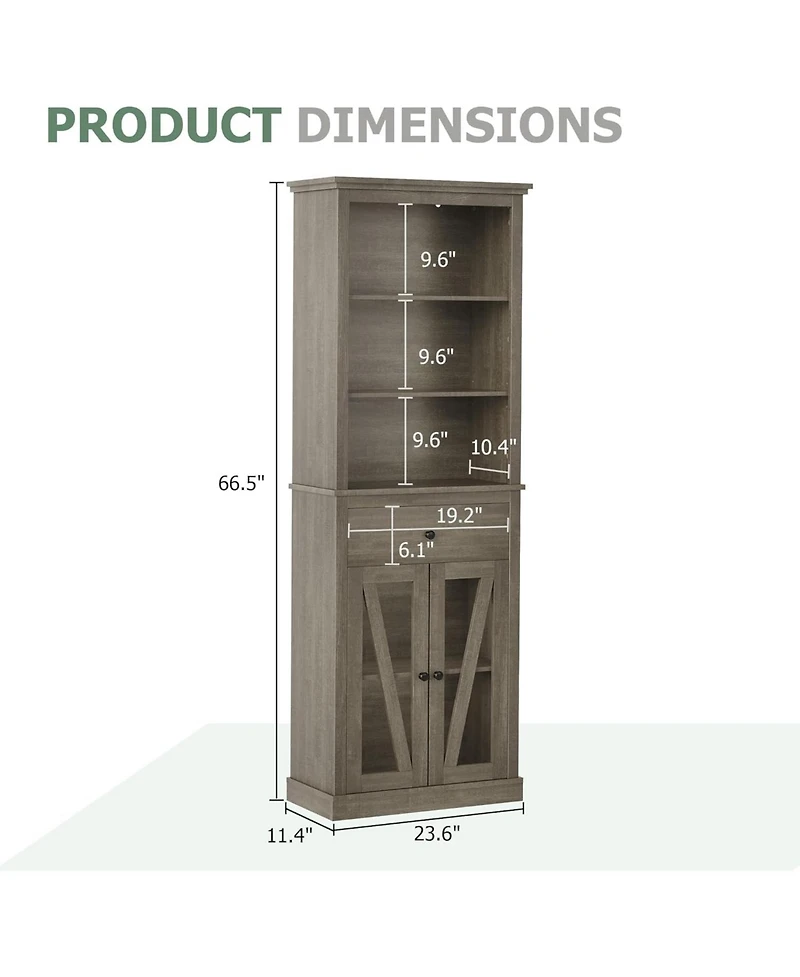 gaomon Tall Bathroom Storage Cabinet, Freestanding Narrow Bathroom Cabinet with Shelves and Drawer, Modern Bathroom Storage Cabinets for Bathrooms