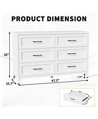 Rainsken 6 Drawer Dresser for Bedroom